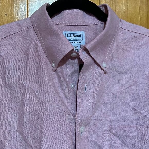 L.L.Bean Men's Wrinkle-Free Classic Oxford Cloth Shirt Slightly Fitted 15 1/2-34 - Picture 2 of 6